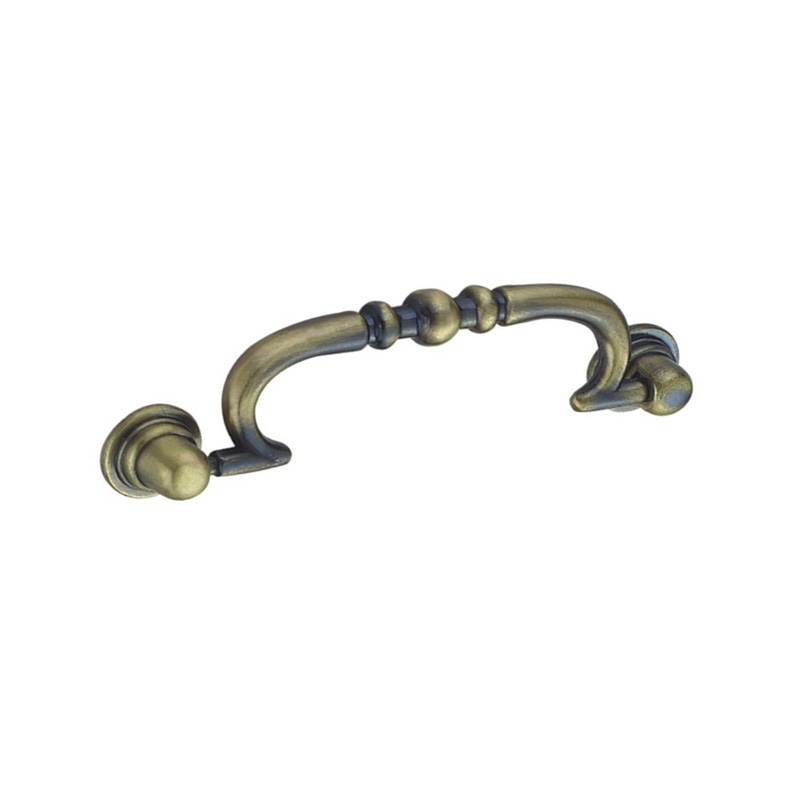 Manija de muebles de latón antiguo de 96mm, manija de gabinete, manija de aleación de Zinc, herrajes para muebles
