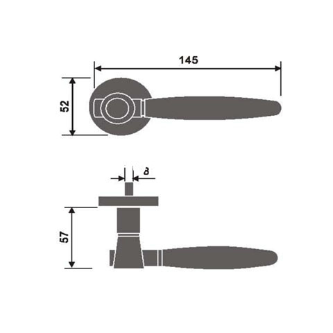 Manija de palanca de acero inoxidable de 145 mm Manija de puerta Manija de oficina Manija de dormitorio