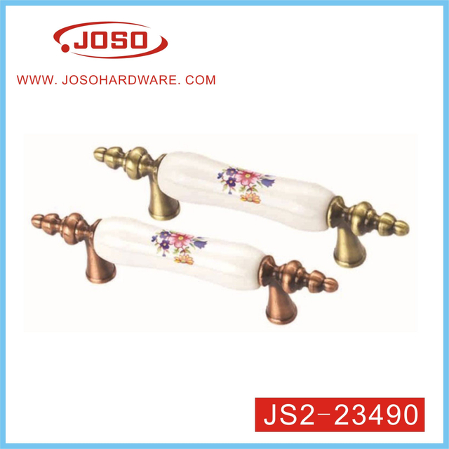 Aleación de zinc moderna con mango de cerámica de muebles para gabinete