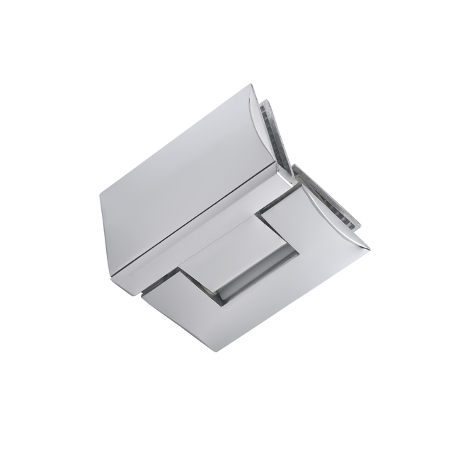 Bisagra de latón de vidrio a vidrio de 90 grados para puerta de vidrio de baño accesorios de vidrio accesorios de baño acabado de espejo