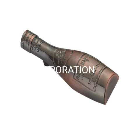 Manija pequeña de cobre antiguo de 64mm con forma de botella de moda, manija para cajón, manija para muebles