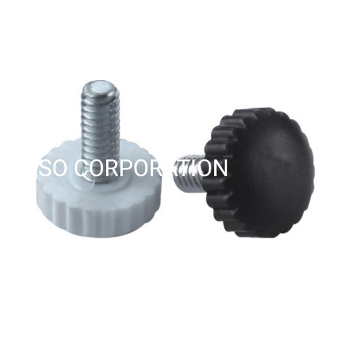 Tornillo de ajuste blanco y negro de 20 mm para herrajes para muebles para patas de sofá