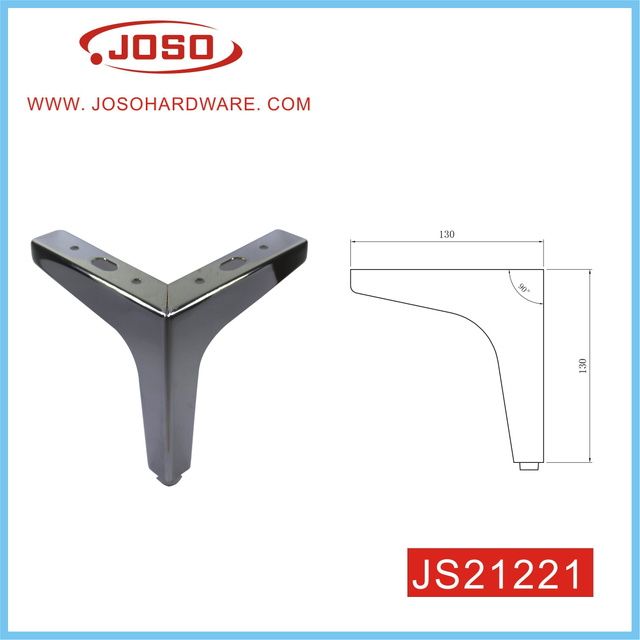 Pata de mueble de metal cromado brillante para mesa