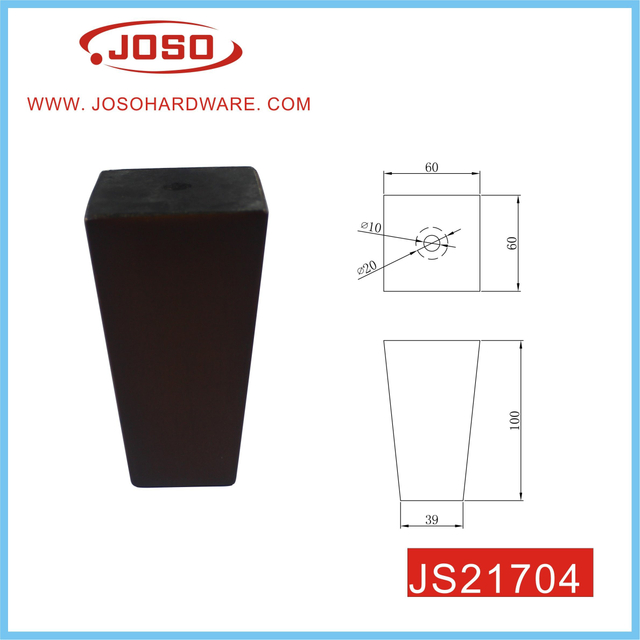 Pata rectangular de muebles de madera maciza para cómoda y sillón