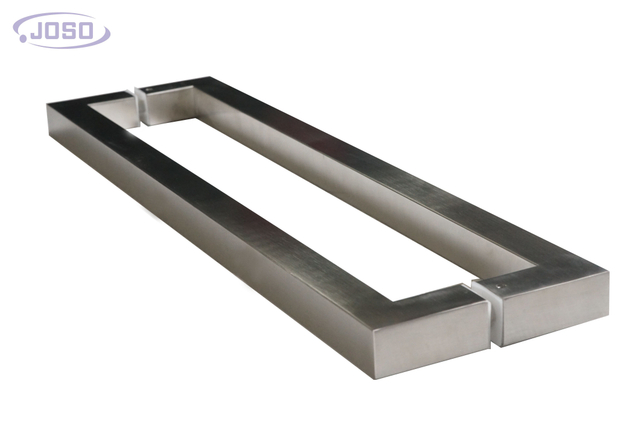 Manija tubular de acero inoxidable para puerta de vidrio, manija templada para puerta de oficina, Cc570mm, grado A2, acabado cepillado SUS304