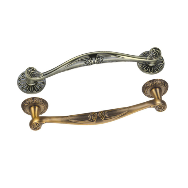 Manija decorativa clásica de aleación de zinc para puerta