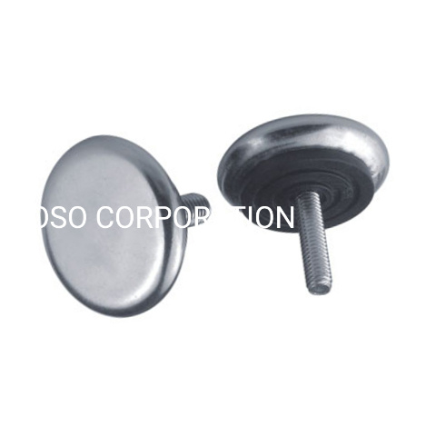 Suministro de fábrica de metal blanco M8 con tornillo ajustable de plástico para pata de mesa