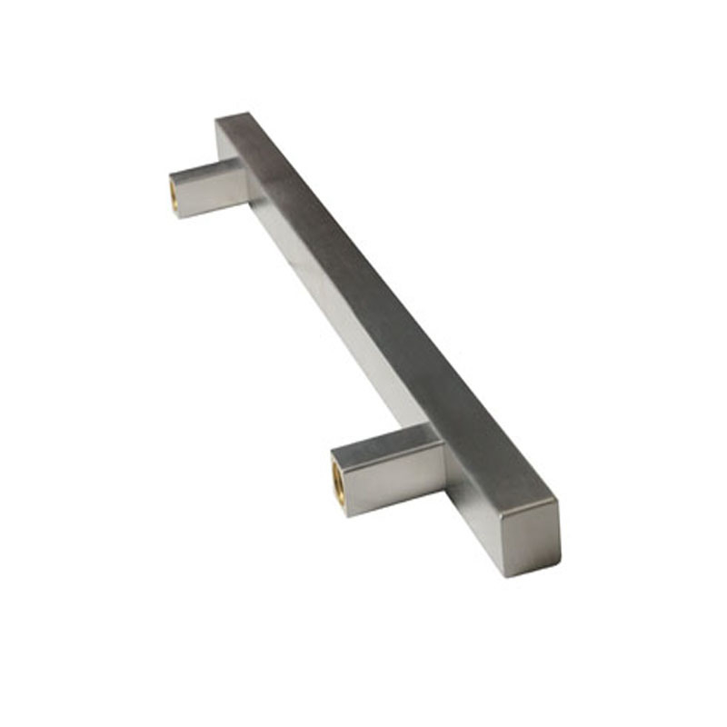 Accesorios de gabinete de hardware de muebles de manija de puerta de vidrio de acero inoxidable tubular cuadrado