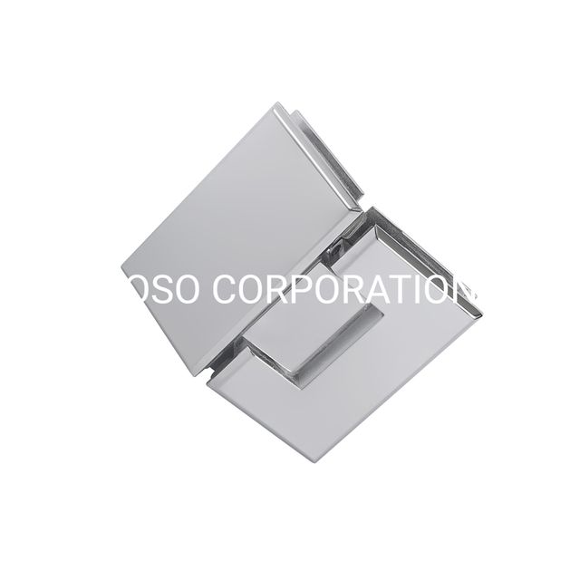 Bisagra de puerta de vidrio de latón de 135 grados para herrajes de vidrio para puertas de ducha de alta resistencia