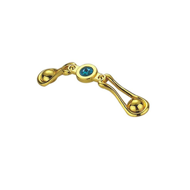 Mango de pecho con mango de diamante dorado de aleación de zinc de alta calidad de 64 mm y 96 mm