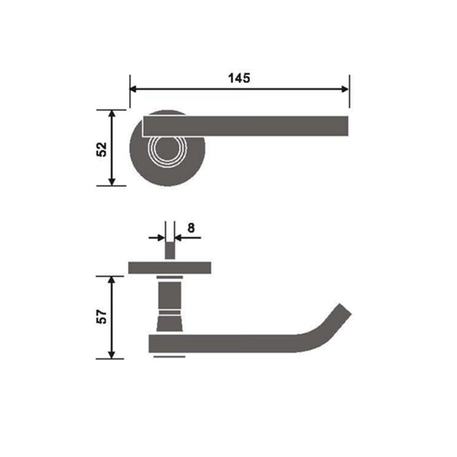 Manija de la cocina de la manija de los muebles de la palanca 145m m de la puerta del acero inoxidable 304 SUS201