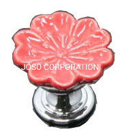 Manija de cerámica de flores de diferentes colores, manija de muebles, manija de gabinete