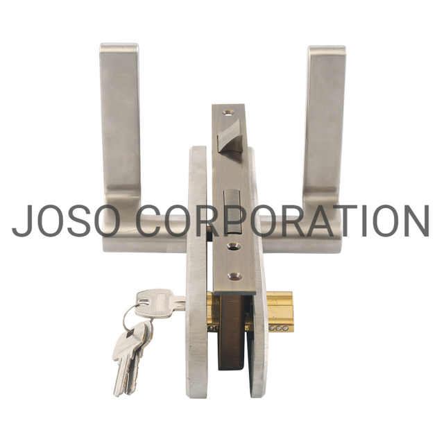 Manija de puerta chapada satinada, cerradura de puerta de acero inoxidable 304, herrajes para puerta, manija Tubular, cerradura de palanca