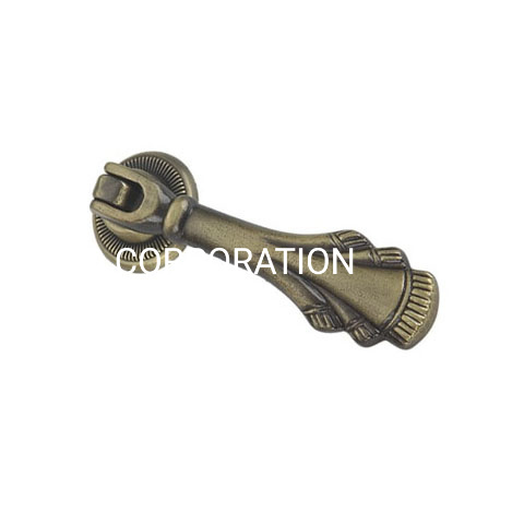 Manija de cajón de latón antiguo de cobre antiguo, aleación de zinc, 53mm