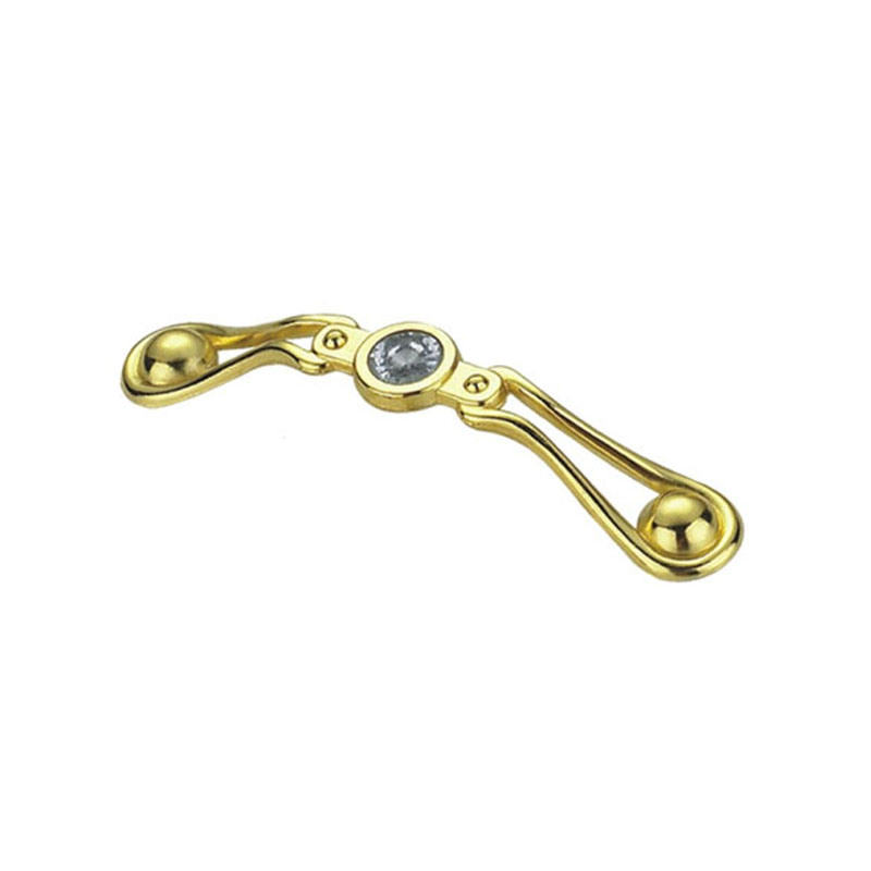 Mango de pecho con mango de diamante dorado de aleación de zinc de alta calidad de 64 mm y 96 mm