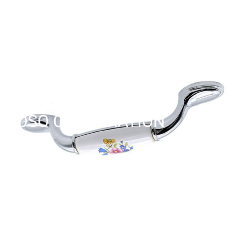 Aleación de zinc caliente de la venta con la manija de la decoración de la manija del cajón de la manija de la cerámica 76m m