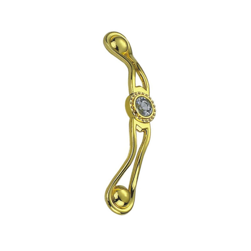 Venta superior Aleación de zinc 64 mm 96 mm dorado con decoración Mango de diamante